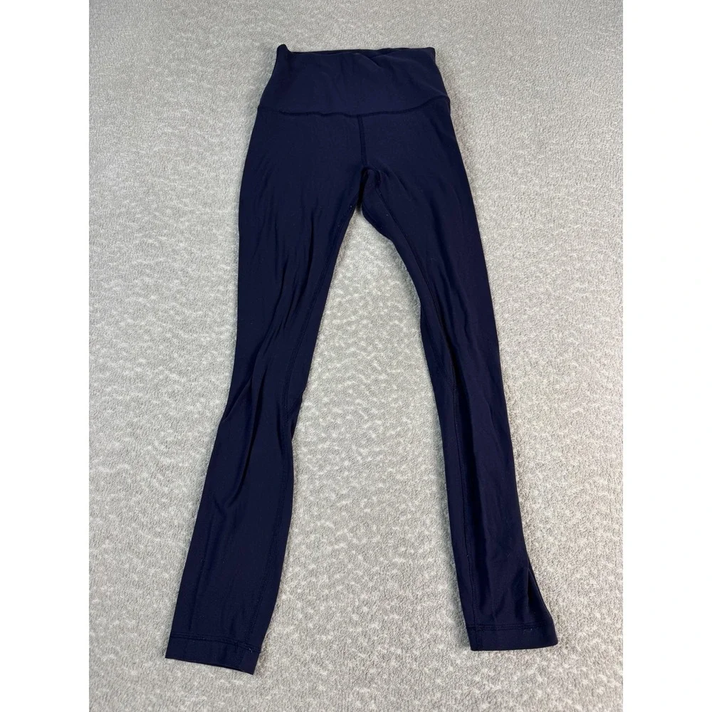 Lululemon Leggings Womens 4 Blue High Rise Ankle Yoga Gym Athletic Stretch